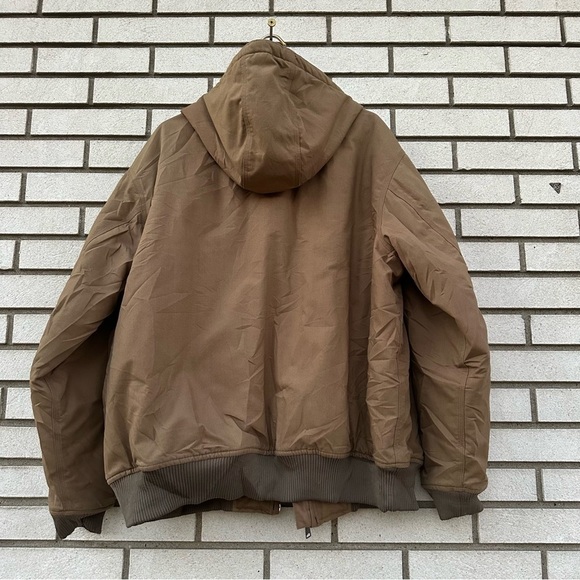 Carhartt Quick Duck Woodward Active Jacket Tan Water-Repellent Hooded Workwear - Picture 15 of 15